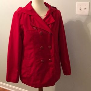 Lined double breasted Croft & borrow red rain coat